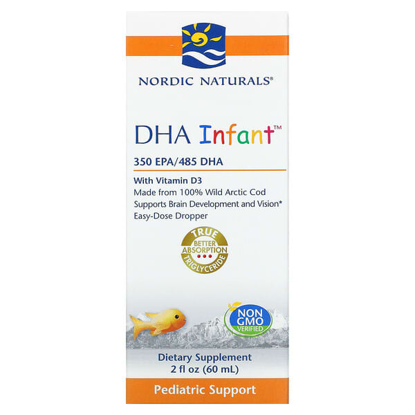 Nordic Naturals, 嬰兒用含維生素 D3 的 DHA，2 液量盎司（60 毫升）