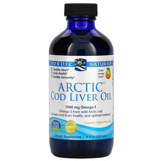 Nordic Naturals, Aceite de hígado de bacalao ártico, Naranja, 237 ml (8 oz. Líq.)
