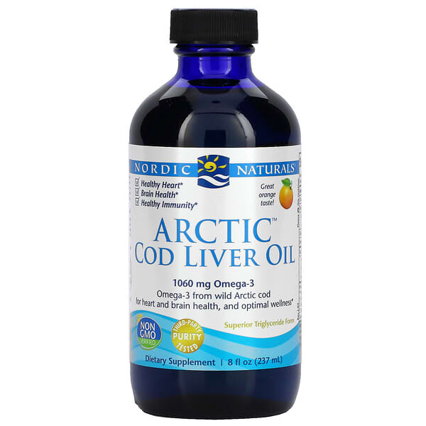 Nordic Naturals, Arctic Cod Liver Oil（アークティックタラ肝油）、オレンジ、237ml（8液量オンス）