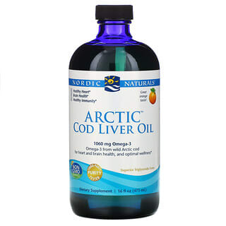 Nordic Naturals, Arctic Cod Liver Oil, Aceite de hígado de bacalao ártico, Naranja, 437 ml (16 oz. líq.)