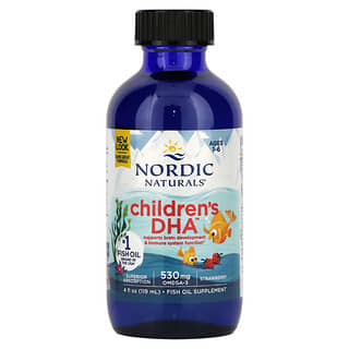 Nordic Naturals, Children's DHA（チルドレンズDHA）、1～6歳のお子様向け、イチゴ味、530mg、119ml（4液量オンス）