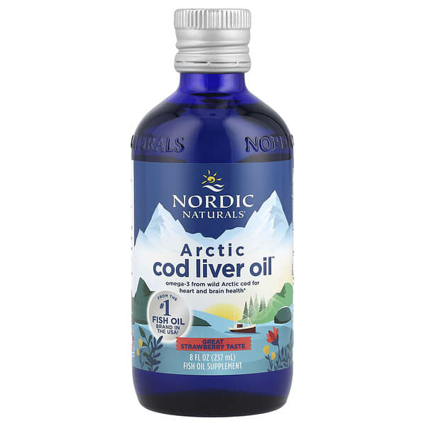 Nordic Naturals Arctic Cod Liver Oil™, Strawberry, 8 fl oz (237 ml)