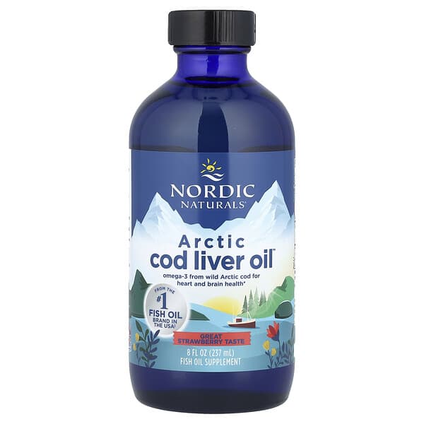 Nordic Naturals, 아크틱 코드 리버 오일, 스트로베리, 8 액량 온스 (237 밀리리터)