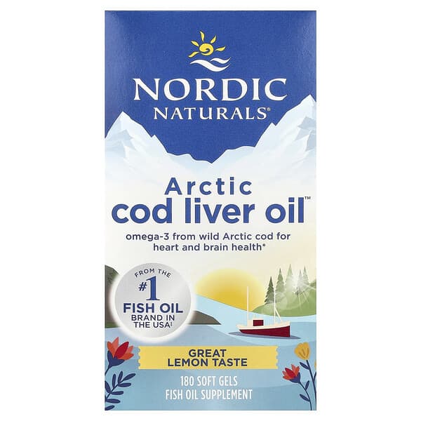 Nordic Naturals, 北極鱈魚肝油™，檸檬味，180 粒軟膠囊