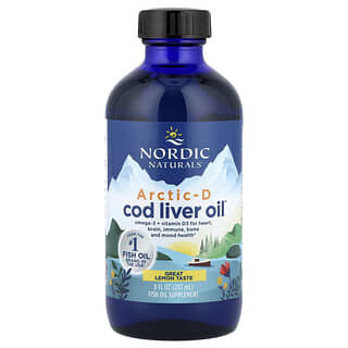 Nordic Naturals, Arctic-D Cod Liver Oil（アークティック-Dタラ肝油）、レモン、237ml（8液量オンス）