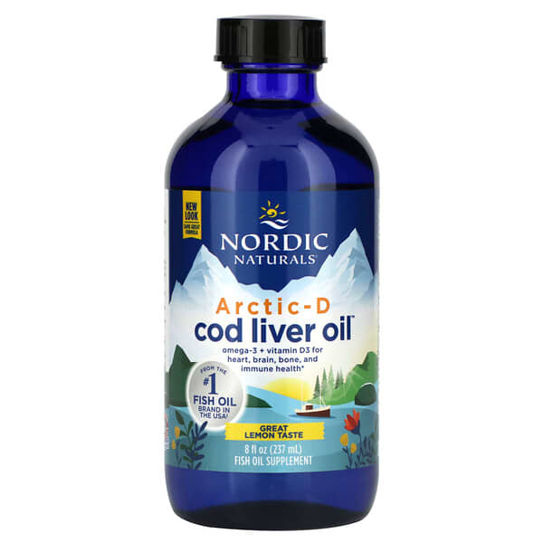 Nordic Naturals, Arctic-D Cod Liver Oil（アークティック-Dタラ肝油）、レモン、237ml（8液量オンス）