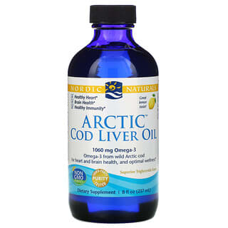 Nordic Naturals, Aceite de hígado de bacalao ártico Arctic Cod Liver Oil, Limón, 237 ml (8 oz. líq.)