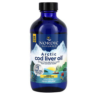 Nordic Naturals, Arctic Cod Liver Oil, Limão, 237 ml (8 fl oz)