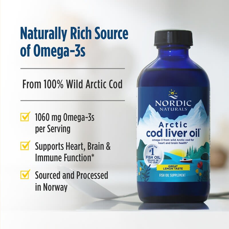 Arctic Cod Liver Oil™（アークティックタラ肝油）、レモン、237ml（8