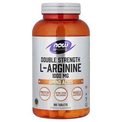 NOW Foods, Sports, Double Strength L-Arginine, 1,000 mg, 180 Tablets