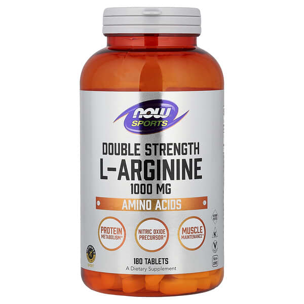 NOW Foods, 스포츠, L-아르기닌, 1,000mg, 180정
