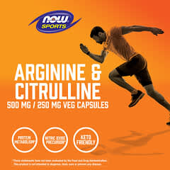 NOW Foods, Sports, Arginine & Citrulline, 120 Veg Capsules
