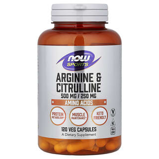 NOW Foods, Sport, Arginine & Citrulline, 120 plantaardige capsules