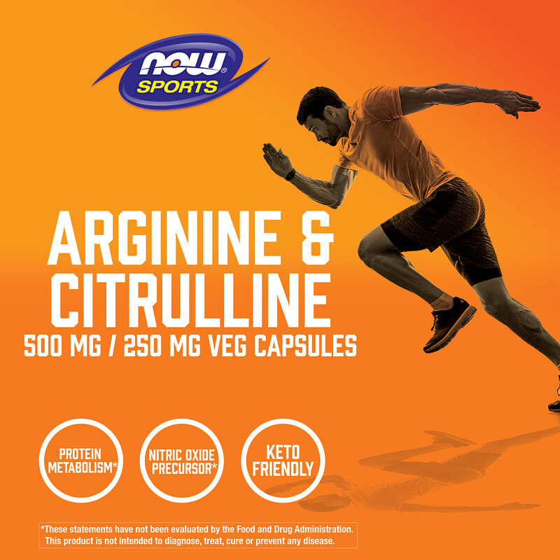 NOW Foods, Sports, Arginine & Citrulline, 240 Veg Capsules