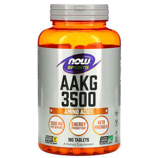 NOW Foods, Sports, ААКГ 3500, аминокислоты, 180 таблеток