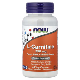 NOW Foods, L-Carnitine, 250 mg, 60 Veg Capsules