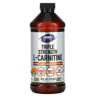 NOW Foods, Sports, L-carnitine liquide triple concentration, Agrumes, 3000 mg, 473 ml