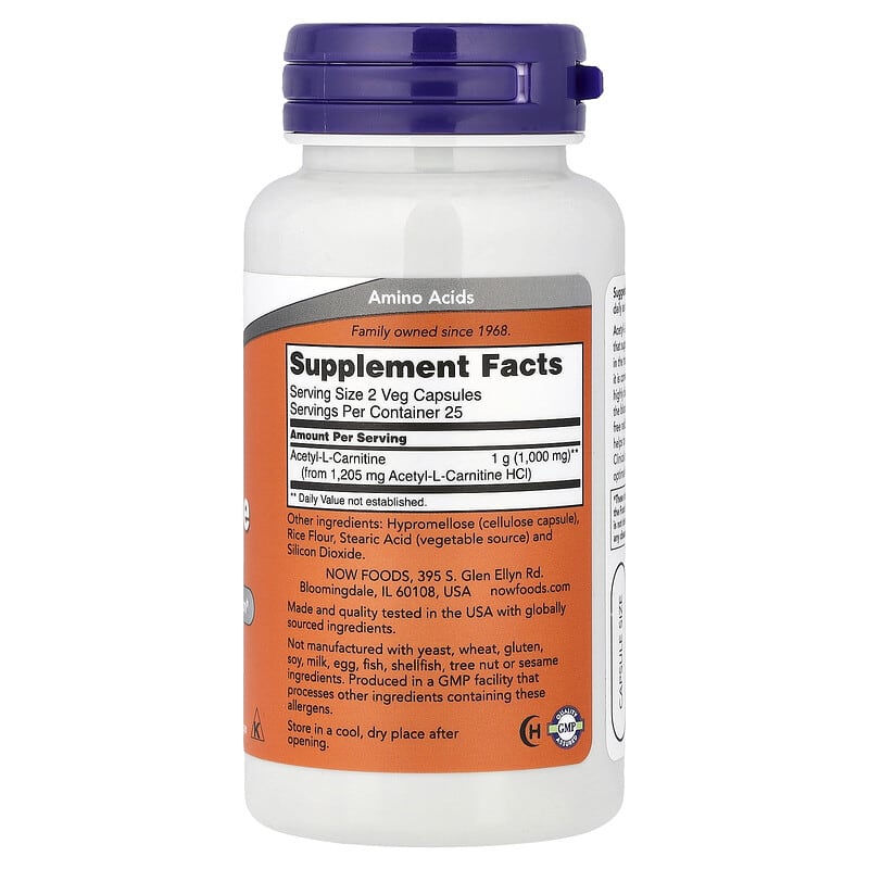 food sources of acetyl l carnitine Acetyl-L- Carnitine, 50 Veg Capsules (500 mg per Capsule)