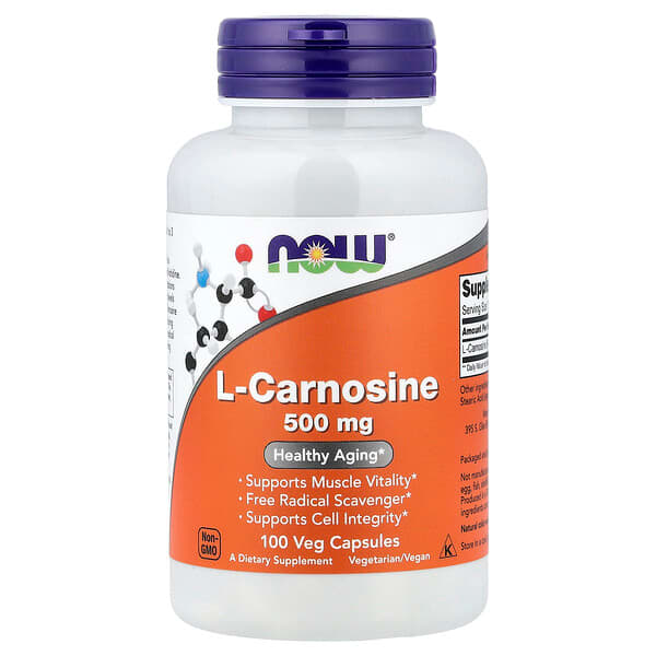 NOW Foods, L-Carnozină, 500 mg, 100 capsule vegetale