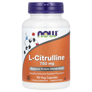 NOW Foods, L-citrulline, 750 mg, 90 capsules végétales