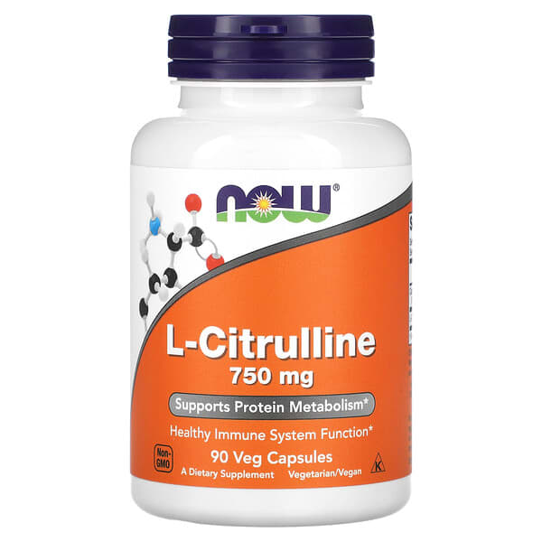 NOW Foods, L-Citrullin, 750 mg, 90 pflanzliche Kapseln