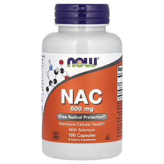 NOW Foods, NAC, N-acetilcisteína con selenio, 100 cápsulas