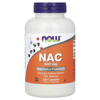 NOW Foods, N-ацетилцистеин, 600 mg, 250 капсули