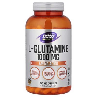 NOW Foods, Sports, L-Glutamine, 1,000 mg, 240 Veg Capsules