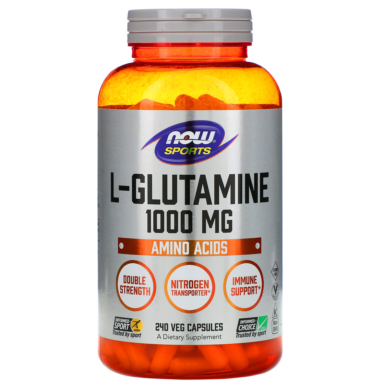 メーカー直売 Now Foods, L-Glutamine, 1000 mg, 240 Capsules