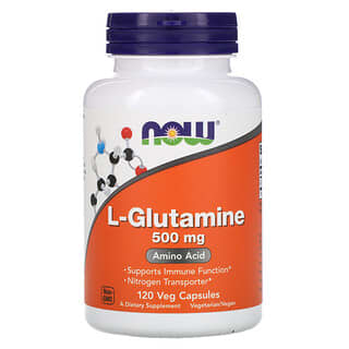 NOW Foods, L-glutamina, 500 mg, 120 cápsulas vegetales
