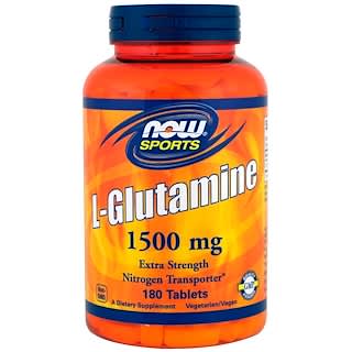 NOW Foods, Спортивная серия, L-глутамин, 1500 мг, 180 таблеток