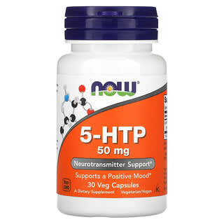 Now Foods, 5-гидрокситриптофан (5-HTP), 50 мг, 30 растительных капсул