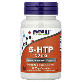 NOW Foods, 5-HTP, 50mg, 베지 캡슐 30정