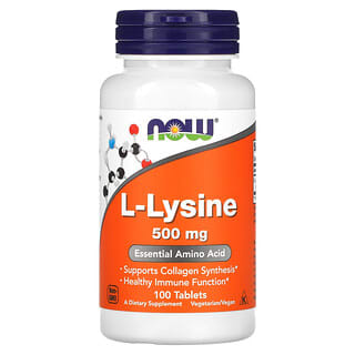 NOW Foods, L-Lysin, 500 mg, 100 Tabletten