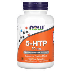 NOW Foods, 5-гидрокситриптофан, 50 мг, 180 капсул в растительной оболочке