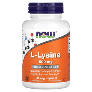 NOW Foods, L-Lysine, 500 mg, 100 capsules végétariennes