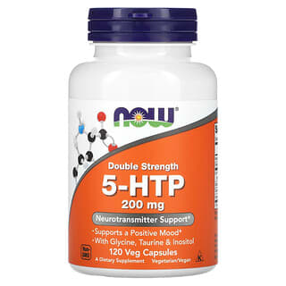 NOW Foods, 5-HTP, Double Strength, 200 mg, 120 Veg Capsules