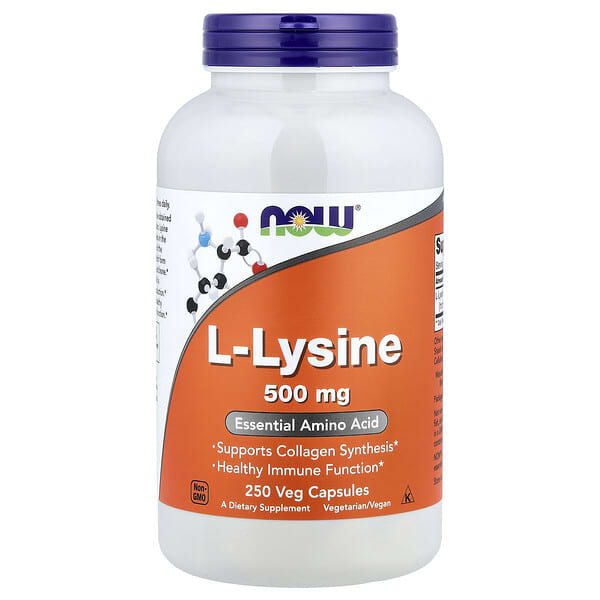 NOW Foods, L-라이신, 500mg, 베지 캡슐 250정