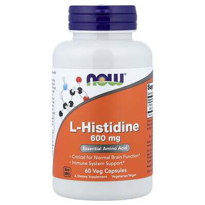 NOW Foods, L-Histidine, 600 mg, 60 Vegetarian Capsules