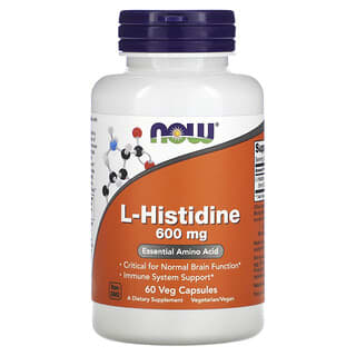 NOW Foods, L-Histidine, 600 mg, 60 capsules végétariennes