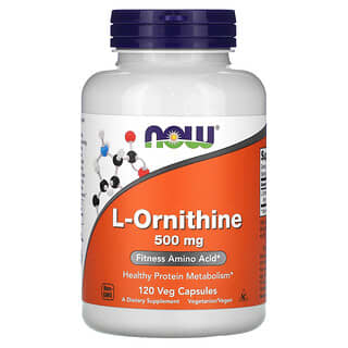 NOW Foods, L-오르니틴, 500 mg, 120 식물성 캡슐