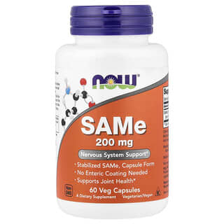 NOW Foods, SAMe, Disulfate Tosylate, 200 mg, 60 Veg Capsules