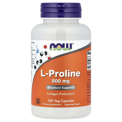 NOW Foods, L-Proline, 120 Vegetarian Capsules (0.5 g per capsule)