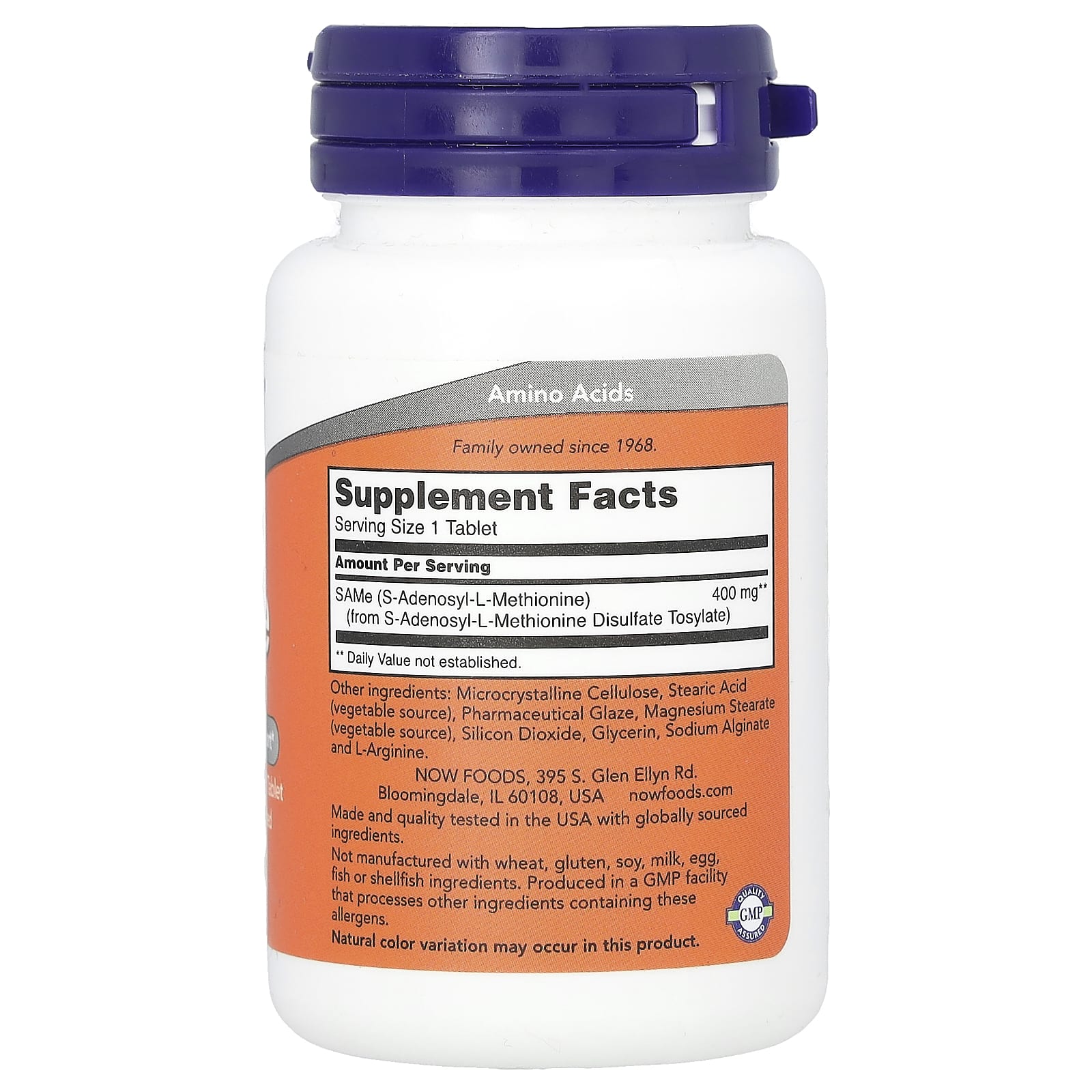 NOW Foods, SAMe, 400 mg, 30 Tablets