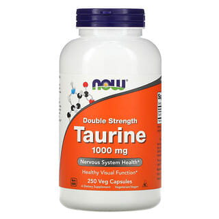 Now Foods, Taurine, Double efficacité, 1000 mg, 250 capsules végétariennes