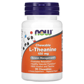 NOW Foods, Chewable L-Theanine , 100 mg, 90 Chewables