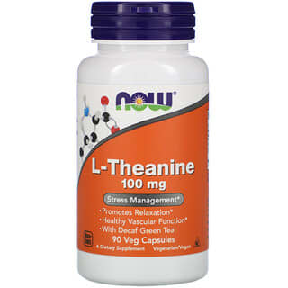 NOW Foods, L-théanine, 100 mg, 90 gélules végétales