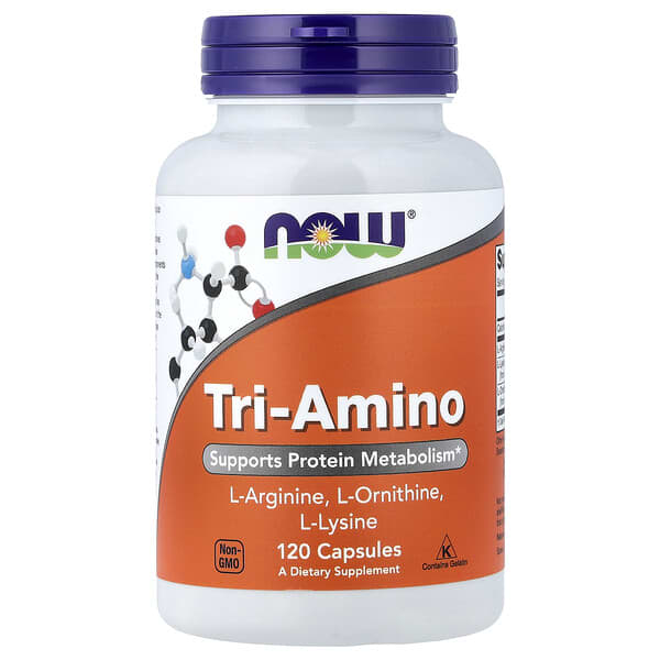NOW Foods, Tri-Amino, добавка з амінокислотами, 120 капсул