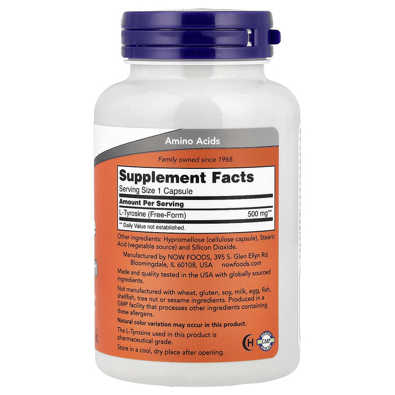l-tyrosine and acetyl l-carnitine together L-Tyrosine, 500 mg, 120 Capsules