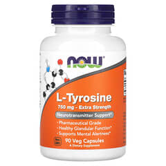 NOW Foods, L-Tyrosine, Extra Strength, 750 mg, 90 Veg Capsules